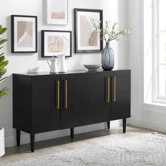 Kirkland's Home Wood And Gold 4-Door Cabinet- Cabinets & Sideboards