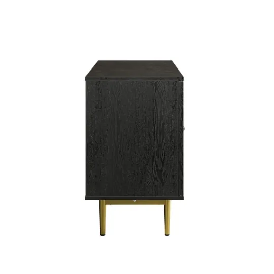 Kirkland's Home Wood And Gold Paneled 2-Door Tv Stand- Tv Stands & Media Consoles