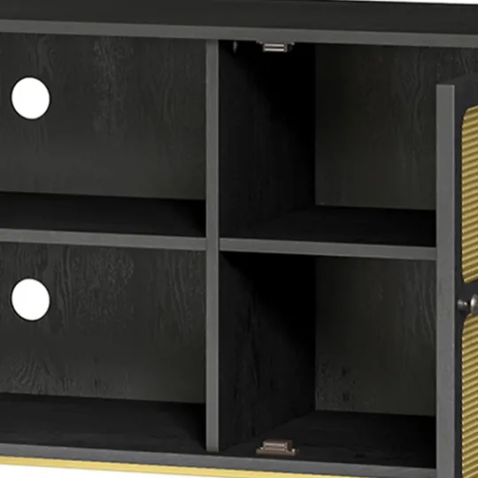 Kirkland's Home Wood And Gold Paneled 2-Door Tv Stand- Tv Stands & Media Consoles
