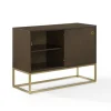 Kirkland's Home Wood And Gold Record Storage Media Cabinet- Tv Stands & Media Consoles