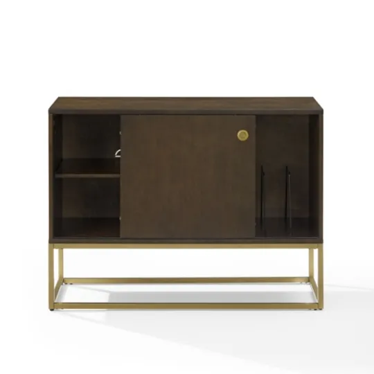 Kirkland's Home Wood And Gold Record Storage Media Cabinet- Tv Stands & Media Consoles