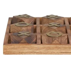 Kirkland's Home Wood And Gold Tic Tac Toe Game Set- Decorative Accents