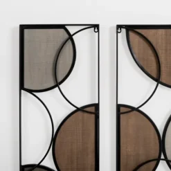 Kirkland's Home Wood And Metal Circle Panel Wall Plaques, Set Of 3- Wall Plaques