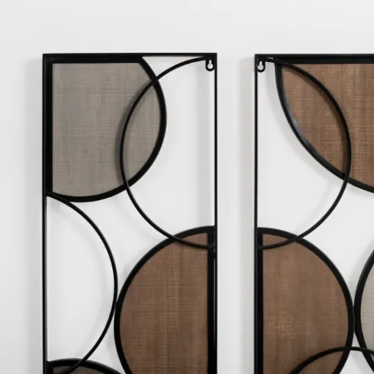 Kirkland's Home Wood And Metal Circle Panel Wall Plaques, Set Of 3- Wall Plaques
