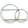 Kirkland's Home Wood And Metal Double Circle Wall Shelf- Shelves