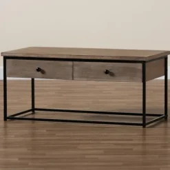 Kirkland's Home Wood And Metal 2-Drawer Coffee Table- Coffee Tables