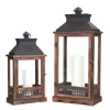 Kirkland's Home Wood And Metal Embossed Lanterns, Set Of 2- Lanterns