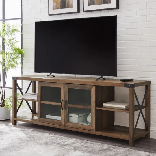 Kirkland's Home Wood And Metal Farmhouse Tv Stand- Tv Stands & Media Consoles