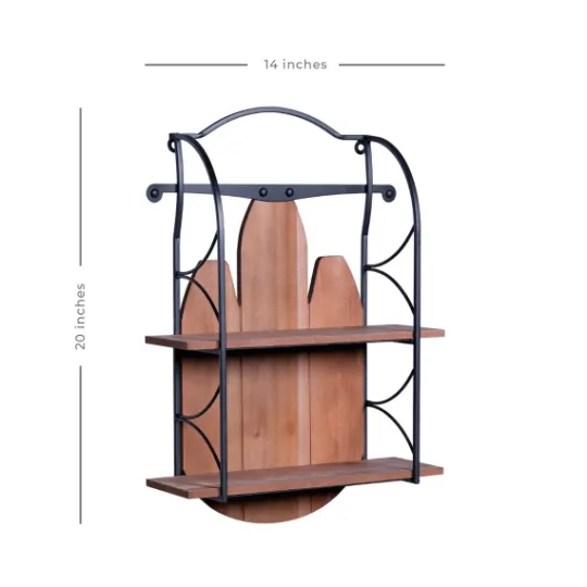 Kirkland's Home Wood And Metal Farmhouse Sled Wall Shelf- Shelves