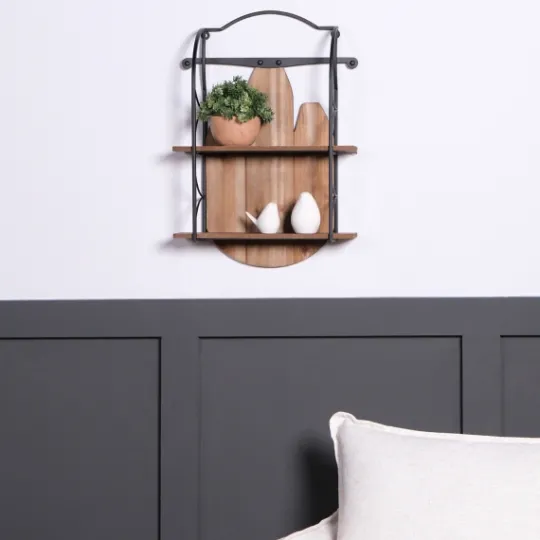 Kirkland's Home Wood And Metal Farmhouse Sled Wall Shelf- Shelves