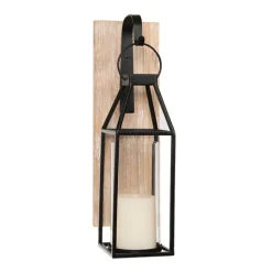 Kirkland's Home Wood And Metal Hanging Lantern Sconce- Sconces