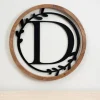 Kirkland's Home Wood And Metal Laurel Monogram D Plaque- Monogram Wall Decor