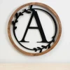 Kirkland's Home Wood And Metal Laurel Monogram A Plaque- Monogram Wall Decor