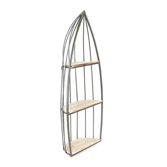 Kirkland's Home Wood And Metal Row Boat Wall Shelf- Shelves