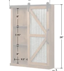 Kirkland's Home Wood And Metal Sliding Barn Door Wall Cabinet- Decorative Mirrors