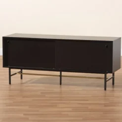 Kirkland's Home Wood And Metal Sliding Door Tv Stand- Tv Stands & Media Consoles
