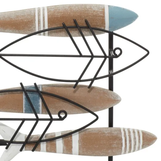 Kirkland's Home Wood And Metal Stand Fish Sculpture- Statues & Figurines
