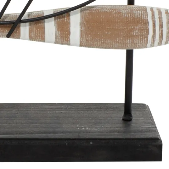 Kirkland's Home Wood And Metal Stand Fish Sculpture- Statues & Figurines