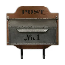 Kirkland's Home Wood And Metal Wall Storage Mail Box With Hooks- Wall Storage