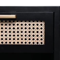 Kirkland's Home Wood And Natural Rattan Drawer Nightstand- Nightstands