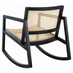 Kirkland's Home Wood And Natural Rattan Rocking Chair- Accent Chairs