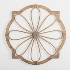 Kirkland's Home Wood And Rat Flower Wall Plaque- Wall Plaques