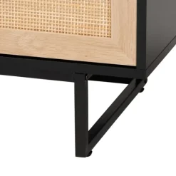 Kirkland's Home Wood And Rattan 3-Door Tv Stand- Tv Stands & Media Consoles