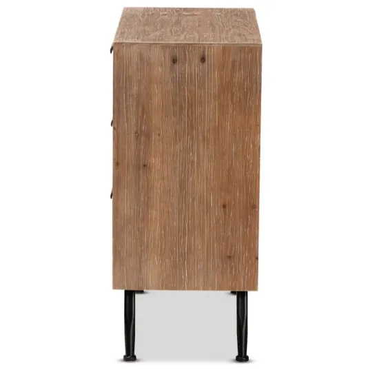Kirkland's Home Wood And Rattan 3-Drawer Cabinet- Cabinets & Sideboards