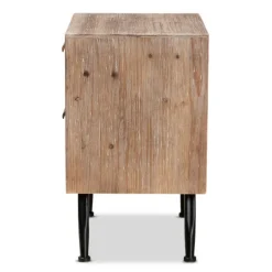 Kirkland's Home Wood And Rattan 2-Drawer Nightstand- Nightstands