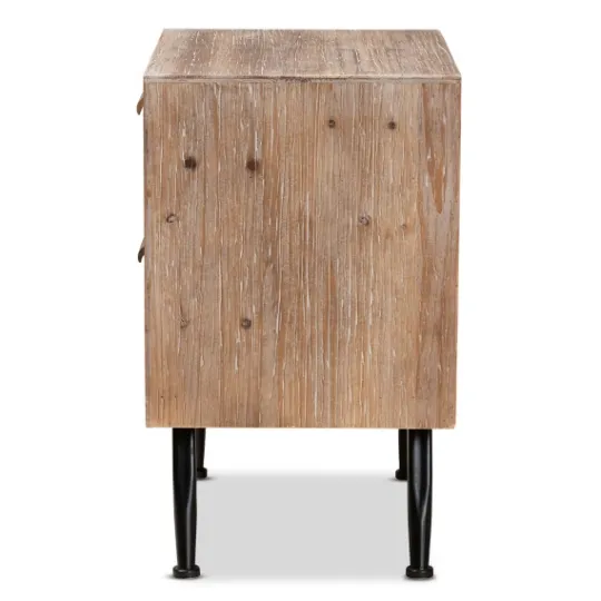 Kirkland's Home Wood And Rattan 2-Drawer Nightstand- Nightstands