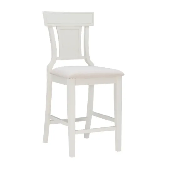 Kirkland's Home Wood And Rattan Upholstered Counter Stool- Bar Stools & Counter Height Stools