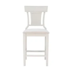 Kirkland's Home Wood And Rattan Upholstered Counter Stool- Bar Stools & Counter Height Stools