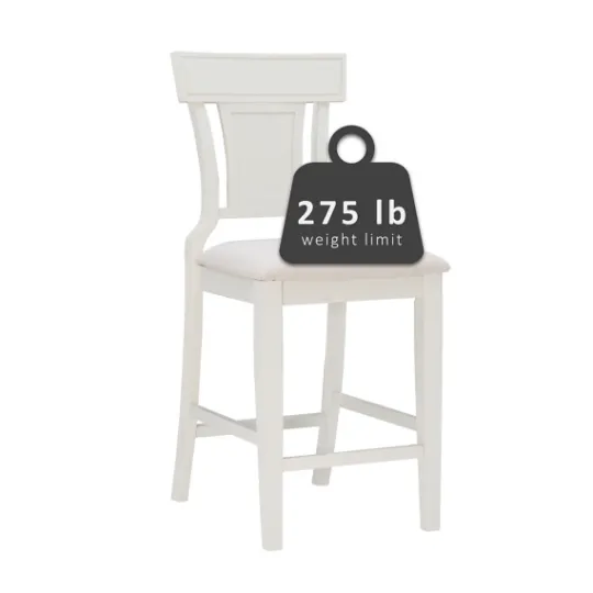 Kirkland's Home Wood And Rattan Upholstered Counter Stool- Bar Stools & Counter Height Stools