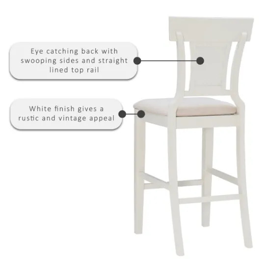 Kirkland's Home Wood And Rattan Upholstered Bar Stool- Bar Stools & Counter Height Stools