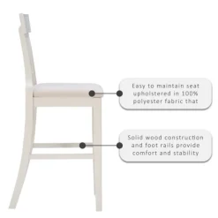 Kirkland's Home Wood And Rattan Upholstered Bar Stool- Bar Stools & Counter Height Stools