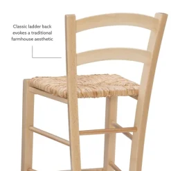 Kirkland's Home Wood And Seagrass Counter Stools, Set Of 2- Bar Stools & Counter Height Stools