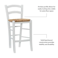 Kirkland's Home Wood And Seagrass Counter Stools, Set Of 2- Bar Stools & Counter Height Stools