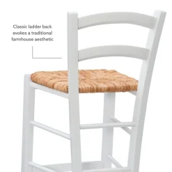 Kirkland's Home Wood And Seagrass Counter Stools, Set Of 2- Bar Stools & Counter Height Stools