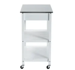 Kirkland's Home Wood And Stainless Steel Top Kitchen Cart- Kitchen Islands & Bar Carts