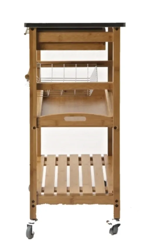 Kirkland's Home Wood And Stainless Steel 3-Tier Kitchen Cart- Kitchen Islands & Bar Carts