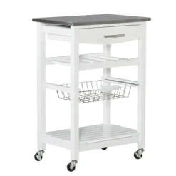 Kirkland's Home Wood And Stainless Steel Kitchen Cart- Kitchen Islands & Bar Carts