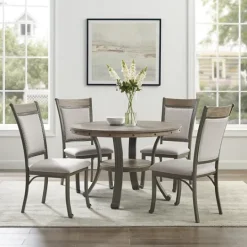 Kirkland's Home Wood And Upholstered Chairs 5-Pc. Dining Set- Dining Sets