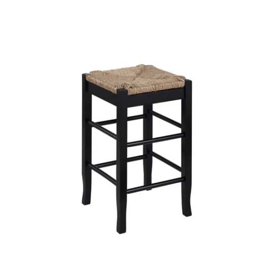Kirkland's Home Wood And Woven Rush Counter Stool- Bar Stools & Counter Height Stools