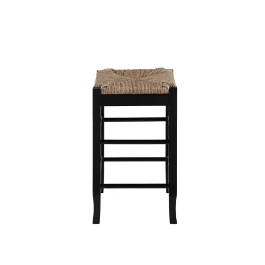 Kirkland's Home Wood And Woven Rush Counter Stool- Bar Stools & Counter Height Stools