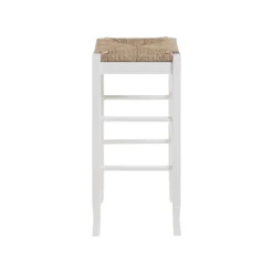 Kirkland's Home Wood And Woven Rush Square Bar Stool- Bar Stools & Counter Height Stools