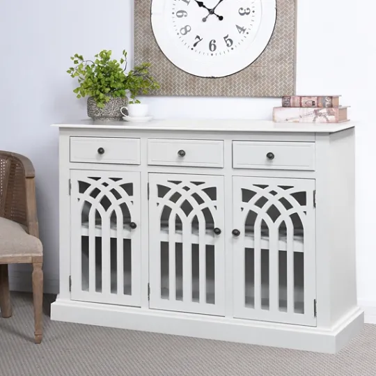 Kirkland's Home Wood Arches 3-Door Cabinet- Cabinets & Sideboards