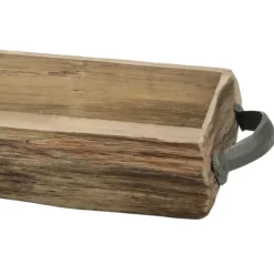 Kirkland's Home Wood Bark Serving Tray With Metal Handles- Decorative Bowls & Jars