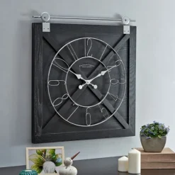 Kirkland's Home Wood Barn Door Clock- Clocks