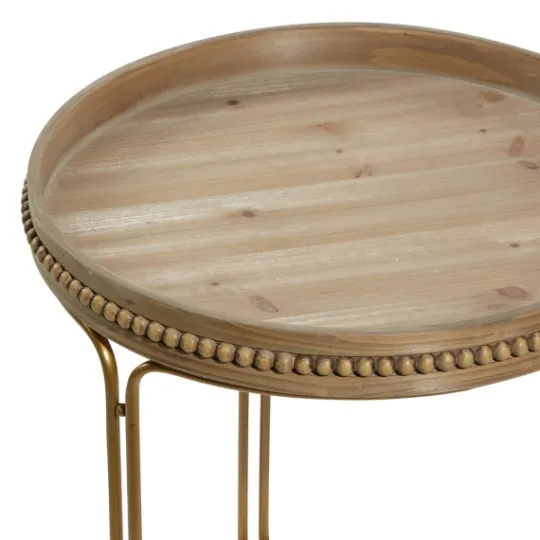 Kirkland's Home Wood Beaded Nesting Side Tables, Set Of 2- Accent & End Tables