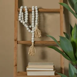 Kirkland's Home Wood Beaded Tassel Garland- Decorative Accents